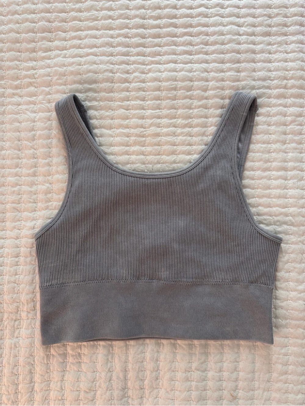 Harmony Balance blue-grey ribbed crop athletic tank- Size M